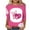 Pink-K, variant on WREESH Womens Breast Cancer Awareness T-Shirts Three Quarters Sleeve Tops Casual Crewneck Bleach Pullover Pink Ribbon Printed Tees Summer Loose Workout Blouses Pink E
