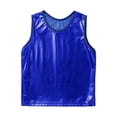 thumbnail image 3 of YONGHS Girls Kids Metallic Sleeveless Tank Tops for Hip Hop Jazz Modern Dance Performance Vest Top Royal Blue 15-18, 3 of 6