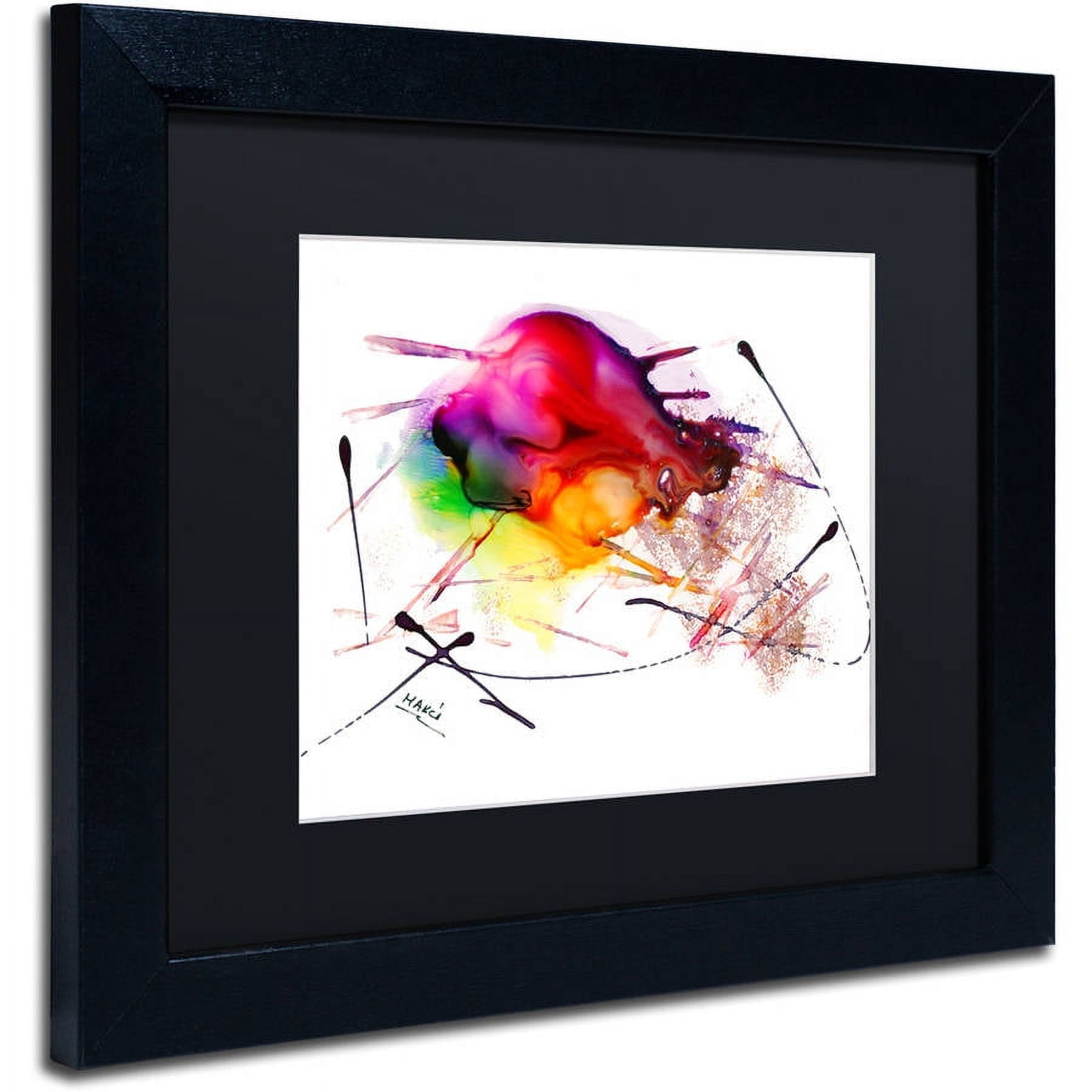 Trademark Fine Art "Abstract 02" Canvas Art by Mako, Black Matte, Black Frame