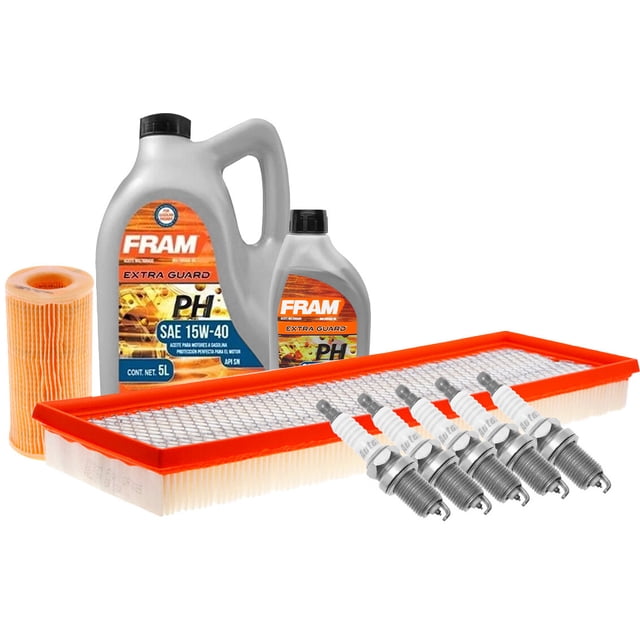 Kit De Afinación Con Aceite 15W40 Mineral, Bujías Iridio, Filtro De Aire Y Filtro De Aceite 9 Piezas Compatible con Volkswagen Jetta L5 2.5L DE 2005 A 2009