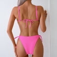 thumbnail image 6 of PWPSG Textured Bikini with Front Pleat Detail and Tie Side High Cut Bottom Two Piece Swimsuit Pink M, 6 of 6