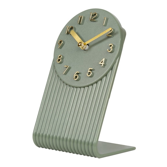 La Crosse Clock Grooves Light Sage Quartz Analog Tabletop Clock, 437-3015LS