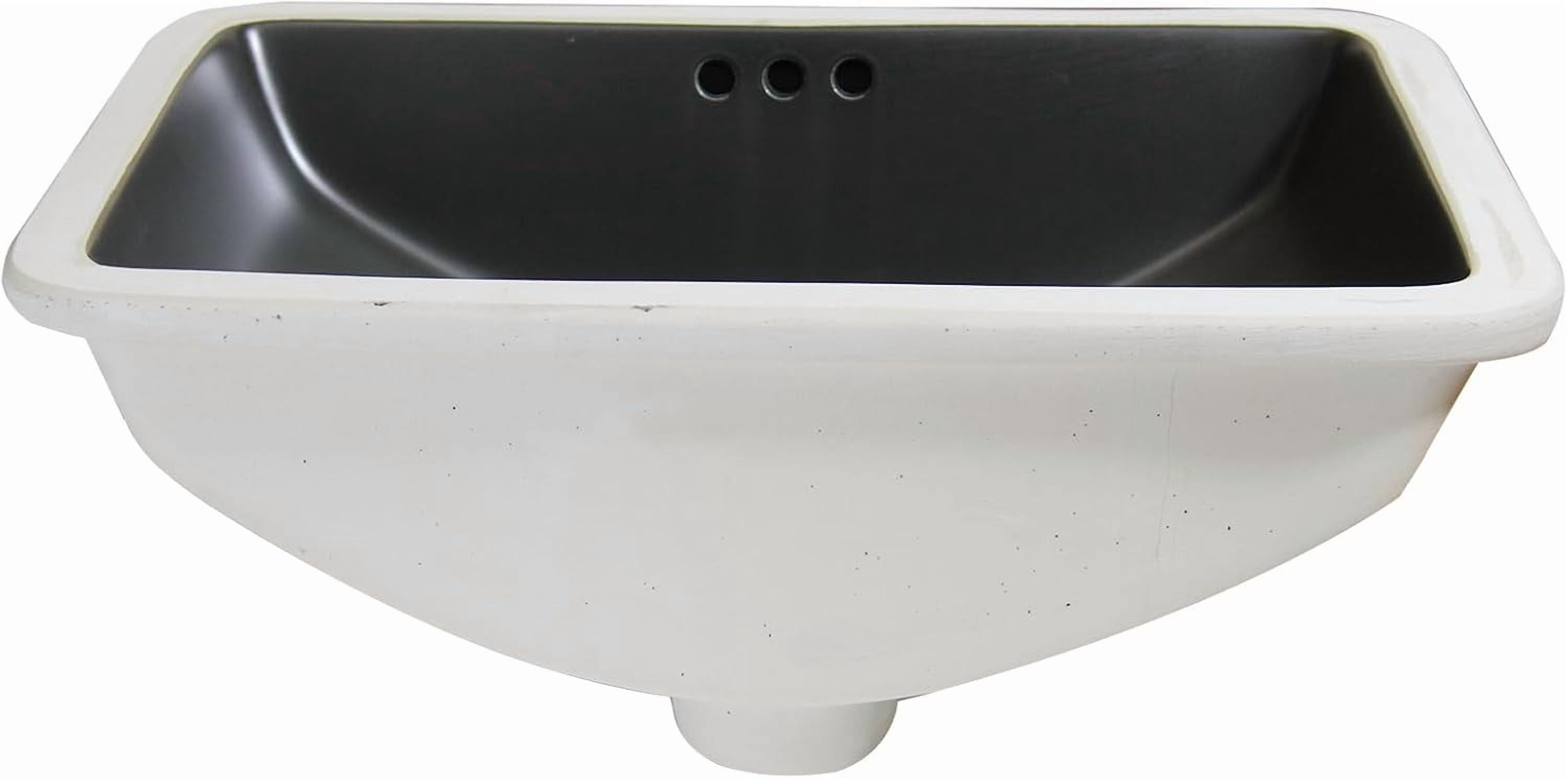 WinZo 14.5"D x 21"W x 8"H Rectangular 21-Inch Undermount Bathroom Sink for Granite Countertop Vanity Basin Including Pop-up Drain,Matte Black