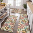 thumbnail image 2 of Multicolor Ethnic Paisley and Floral Pattern Kitchen Rugs Sets Of 3,Kitchen Runner Rugs Non Skid Washable,Decorative Kitchen Floor Mats for Kitchen,Sink,Laundry,17"x30"+ 17"x47" + 17"x59", 2 of 6