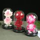 thumbnail image 3 of Decoración de boda en cristal rosa, romántica pieza central, regalo festivo, elegante centro de mesa, diseño plegable, cristal transparente, marco de metal, para sala de estar., 3 of 9