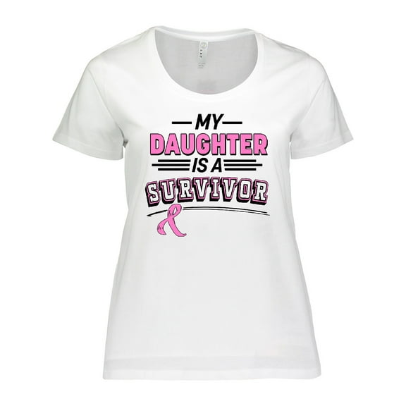Inktastic My Daughter is a Survivor Breast Cancer Awareness Women's Plus Size T-Shirt