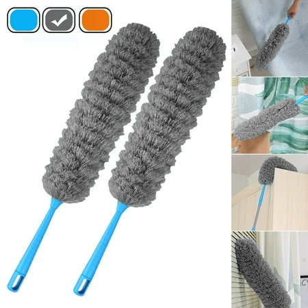 Ceiling Fan Duster Vacuum Microfiber Duster Adjustable, with Bendable Head, Extendable Duster for Cleaning High Ceiling Fan, Interior Roof, Cobweb, Gap Dust- Wet or Dry Use ()