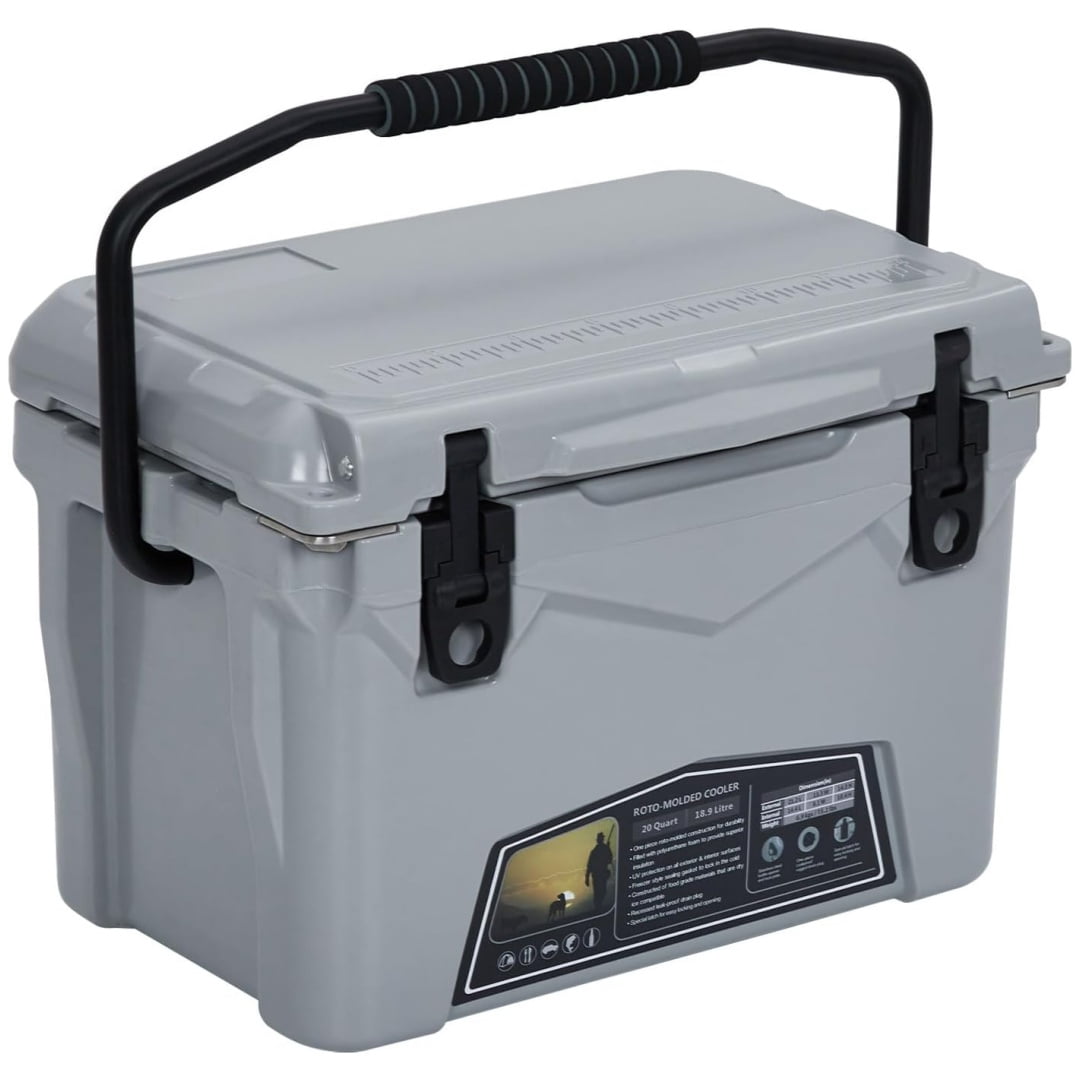 Portable Insulated Ice Chest Cooler Box with Heavy Duty Handle, 5-Day Ice Retention, Great for Beach, Camping, Picnic, BBQ, Fishing