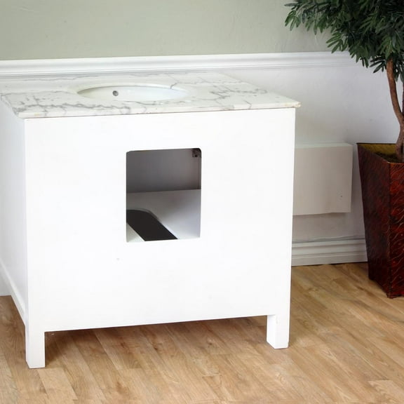 Bellaterra Home 36 in Single sink vanity-wood-white