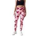 thumbnail image 4 of Mujeres Butt Leggings Gimnasio Tie Dye Push Up Hip Lift Cintura alta Deportes Pantalones de chándal Medias para trotar Correr Ciclismo Yoga Prendas para la parte inferior del cuerpo Rojo púrpura XS Guardurnaity AP019361-25, 4 of 6