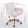 thumbnail image 3 of Office Desk Chair, Modern Swivel  Chairs with Metal Base, Task Chair with  Back Seat & Arm for Home, Bedrooms, Office, Study, Student, Adults, Make-up, Dressing Room, Orange, 3 of 9