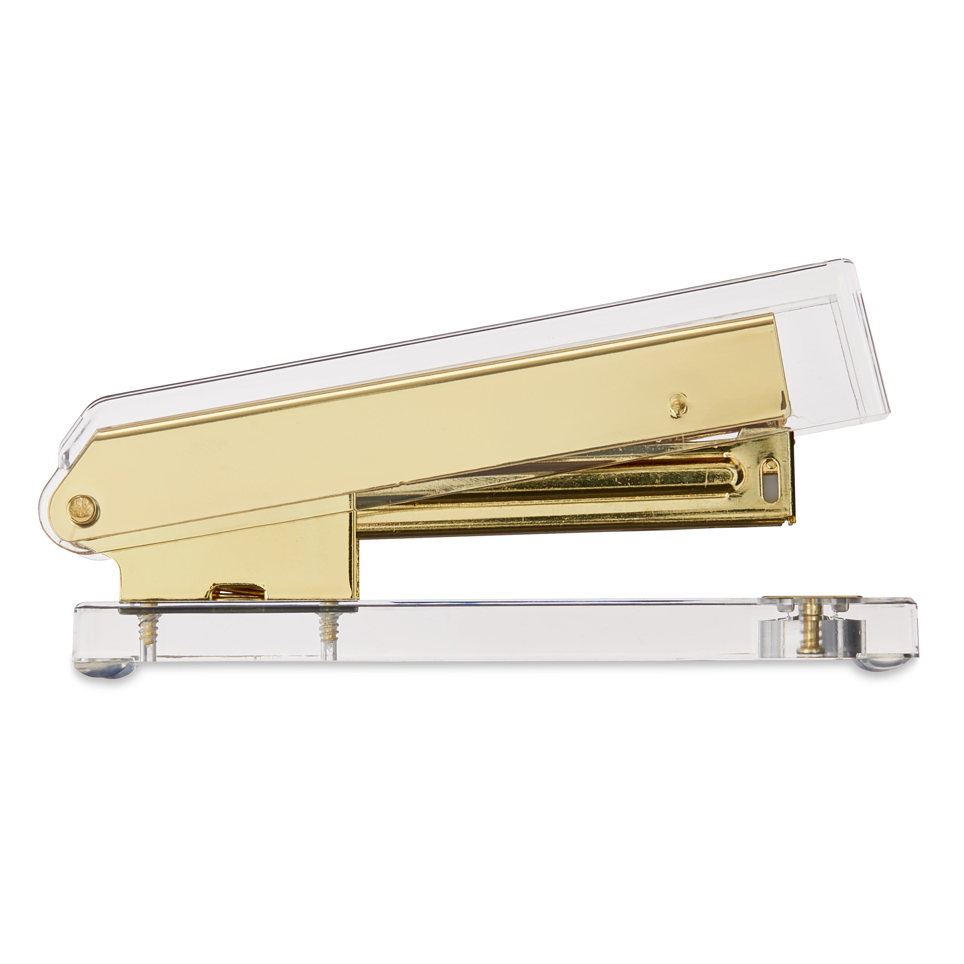 Pen+Gear Acrylic Stapler, Gold Color, 20 Sheet Capacity, Multi-Function Hand Stapler