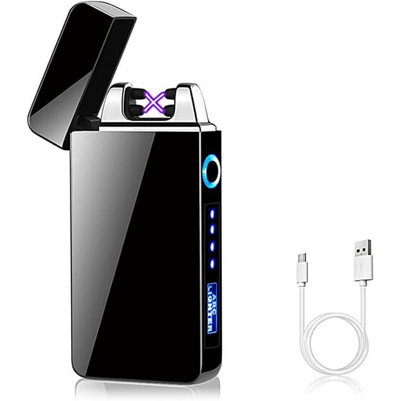 USB Electronic Lighter, Arc Lighter,Touch Screen Electric Lighter LED Dual Arc ARC Lighter with Battery Indicator Windproof Lighter for Men Ladies in Gift Box Packaging,Gift for Him/Dad/Father