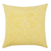 Better Trends 26"x 26" Euro Pillow Sham 100% Cotton Pillow Cover Medallion Design Machine Washable (Yellow) Ashton Collection