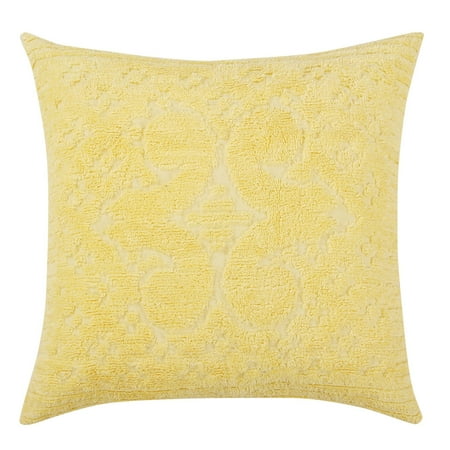 Better Trends 26"x 26" Euro Pillow Sham 100% Cotton Pillow Cover Medallion Design Machine Washable (Yellow) Ashton Collection
