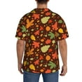 thumbnail image 5 of KLL Autumn Leaves Print Men's Shirt Short Sleeve Button Down Summer Cuba Beach Shirts- Small, 5 of 7