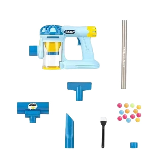 Aspiradora de juguete para niños, herramienta de limpieza 3 en 1 con succión real, juguetes de aprendizaje, Azul