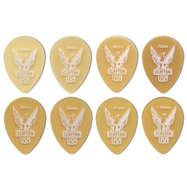Clayton UST94 Ultem Tortoise Small Teardrop Guitar Picks- 0.94 mm - 48 Pieces