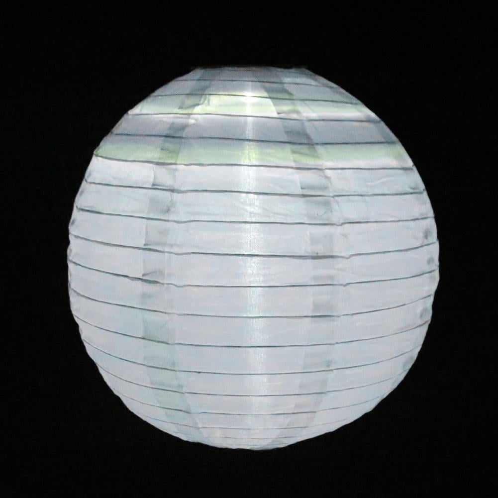 12" Waterproof LED Solar Cloth Light Chinese Lantern Festival Party Hanging Lamp 