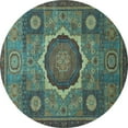 thumbnail image 1 of Ahgly Company Indoor Round Oriental Light Blue Modern Area Rugs, 8' Round, 1 of 4