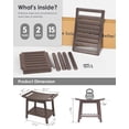 thumbnail image 4 of 21.8"W Shower Bench, HDPE Waterproof Bathroom Benches w/ Storage & Handles, Seat Stool for Indoor Outdoor Use, Dark Brown, 4 of 7