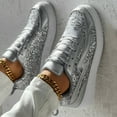 thumbnail image 5 of Mostsola Womens Sneakers Fashion Glitter Lace up Tennis Shoes Low Top Platform Walking Shoes, 5 of 9