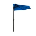 thumbnail image 3 of Polytrends 9' Sutton Half Round All-Weather Crank Patio Umbrella Royal Blue, 3 of 5