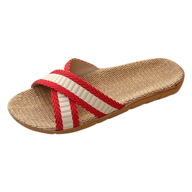 asddcavvf Men And Women Home Solid Color Slippers Indoor Slippers Fashion Beach Soft Bottom Cross St