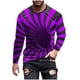 thumbnail image 2 of Blusas y camisas de manga larga con cuello redondo para hombre, blusa informal de manga larga con cuello redondo y estampado de rayas, blusa de poliéster para hombre, 2 of 4