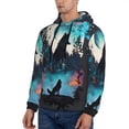 thumbnail image 3 of Salouo Artistic Moon Valley Wolf Pattern Men's Fall Hoodie Sweatshirt,Sport Hoodie with Pockets for Men Pullover Casual Hooded Sweatshirt-Large, 3 of 7