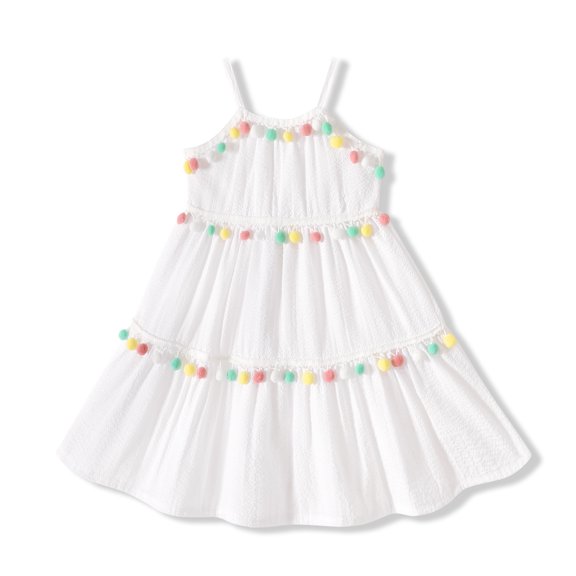 Younger Tree Baby Girl Dress Kid Summer Sleeveless Sling Princess Beach Dress Clothes for 2-3T