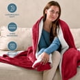 thumbnail image 4 of Bare Home Plush Sherpa Bed Blanket - Fluffy & Soft - Reversible - Lightweight - Throw/Travel, Red, 4 of 10