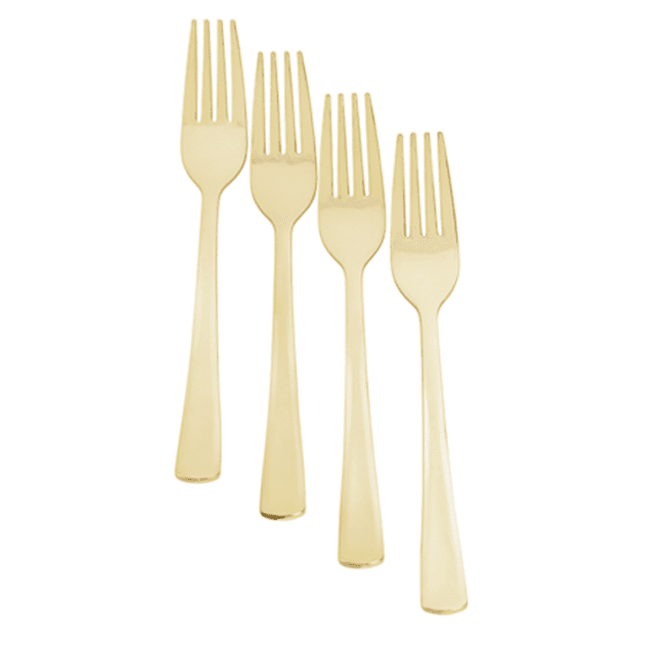Pack of 20 Gold Plastic Forks