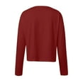 thumbnail image 5 of SNKSDGM Chemise Noire à Manches Longues Femme Ajustée Hauts d'Entraînement à Manches Longues pour Femmes Grande Taille Mode Femme Décontracté Uni Col Rond T-Shirt Court à Manches Longues Haut m, 5 of 5