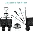 thumbnail image 7 of Jump Into Fun Folding Wagons Carts, Heavy Duty Utility Wagon with All-Terrain Wheels, Adjustable Handle and Double Fabric, Beach Wagon Cart for Kids, Garden Wagon Cart for Sand, Large Wagon, Black, 7 of 7