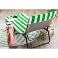 thumbnail image 3 of Contemporary Home Living Striped Top Fitted Pocket Beach Towel - 82" - Green and White, 3 of 4