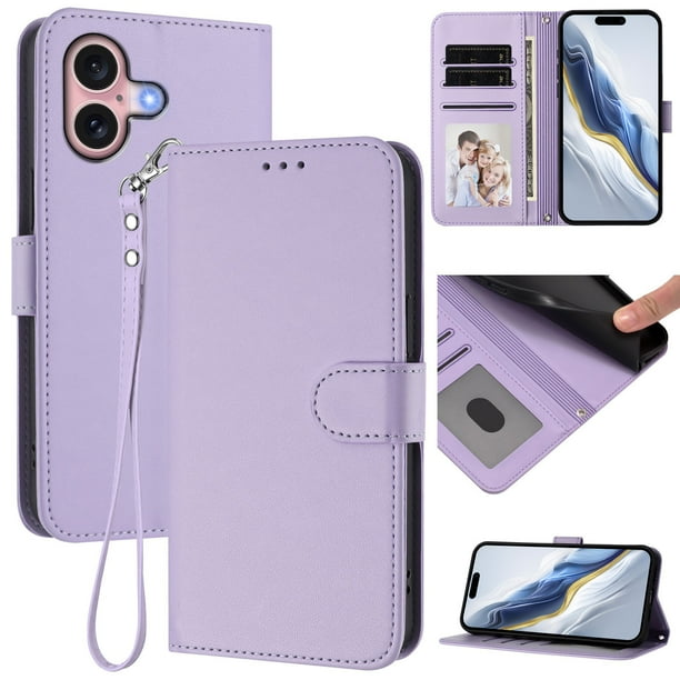 Funda Cartera GANGXUN para iPhone 16 – Cierre Magnético, Protección RFID, Correa Desmontable, Compatible con Carga Inalámbrica