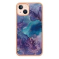 thumbnail image 2 of ELEHOLD for iPhone 13 6.1 inch Marble Case, Clear Electroplated Frame Soft TPU Anti-Scratch Wear-Resistant Wireless Charging Slim Fit Transparent Case for iPhone 13, Purple, 2 of 9