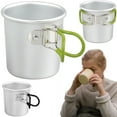 thumbnail image 2 of 150ml Picnic Water Cup Aluminum Alloy Camping Tea Mug Heat-Resistant Shatterproof Travel Mug Drinkware with Foldable Handle, 2 of 6