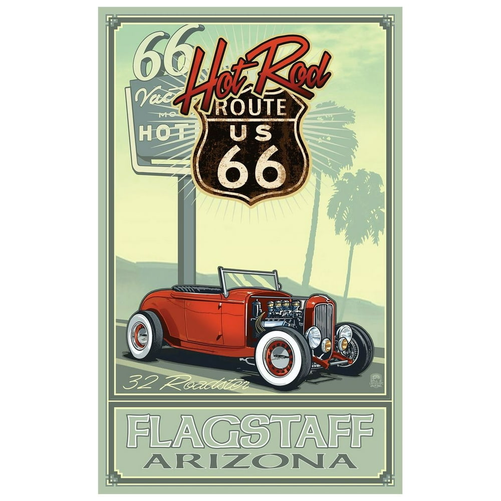 Flagstaff Arizona Travel Art Print Poster by Paul A. Lanquist (12" x 18