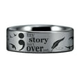 thumbnail image 3 of Silver Tungsten Semicolon Ring, 3 of 4