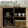 thumbnail image 5 of 63" Wooden 4 Rattan Arch Doors Sideboard Buffet Storage Cabinet Home Living Room Natural, 5 of 10
