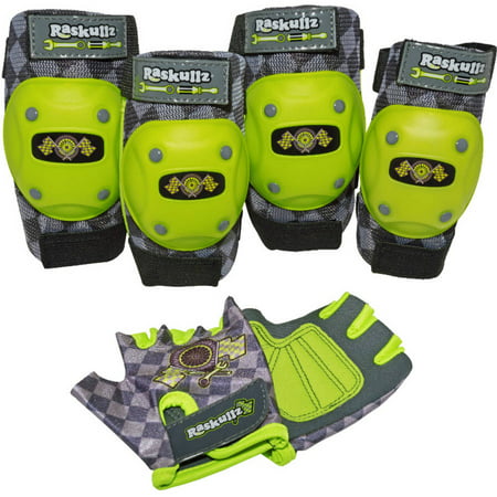 C-Preme Raskullz Bike Riderz Elbow and Knee Pad Set, with Gloves (Best Mountain Bike Knee Pads)
