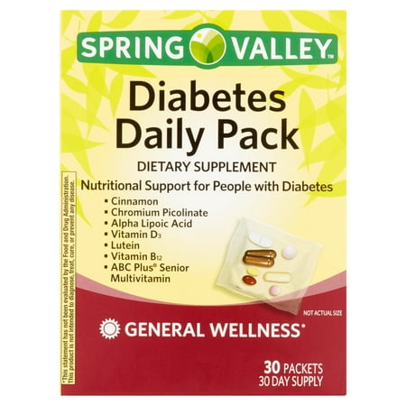 Spring Valley Diabetes Daily Pack, 30 Ct (Best Dietary Supplements For Diabetics)