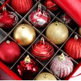 thumbnail image 6 of Hearth & Harbor Small Christmas Ornament Storage Box - Fits up to 64 Holiday Ornaments - Red Fabric Cube, 6 of 7