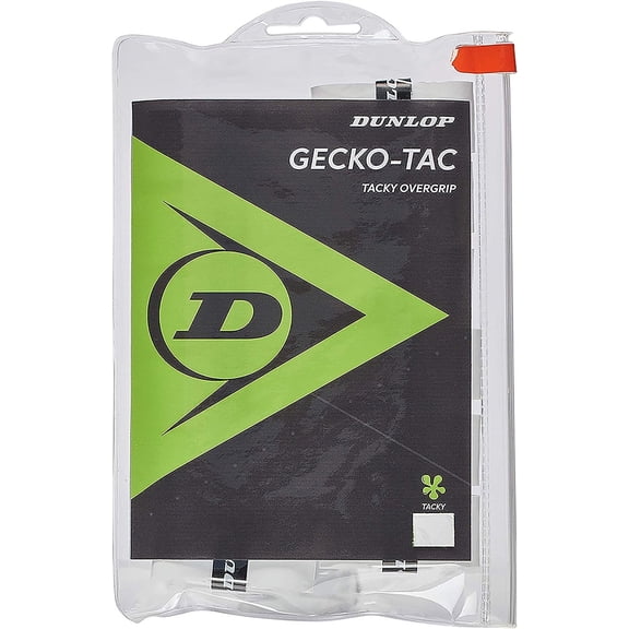 Dunlop Sports Gecko Tac Tennis Overgrip, 12-Grip Pack, White