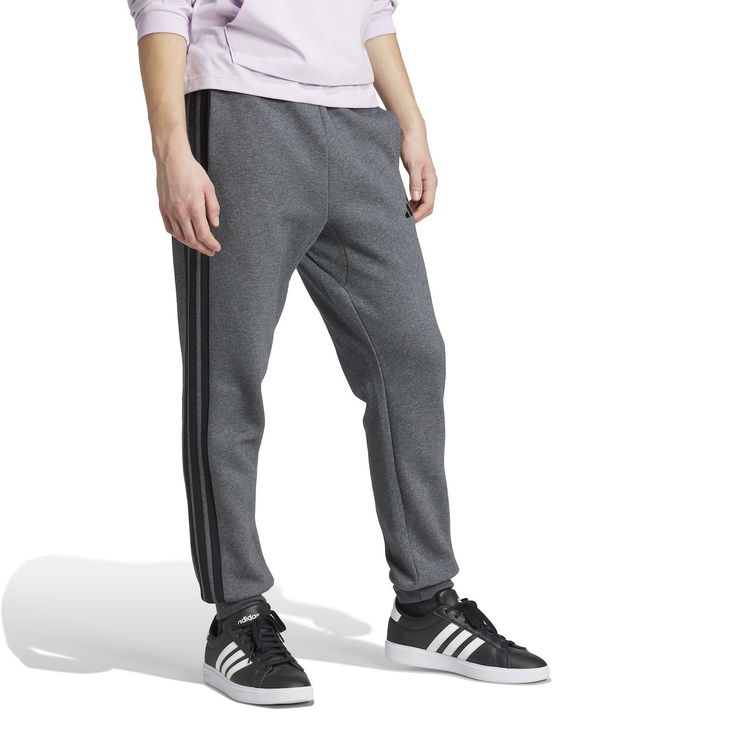 Adidas Essentials 3-Stripes Men's Fleece Pants Grey photo 3