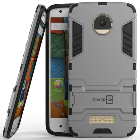CoverON Motorola Moto Z Droid Edition Case, Shadow Armor Series Hybrid Kickstand Phone Cover