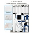 thumbnail image 2 of No Hook Cloth Fabric Shower Curtain with Snap in Liner, Blue Black Geometric Waterproof Shower Curtains Set with See Through Top Window, Modern Minimalist Stripes Aesthetic Bath Curtains 72"x84", 2 of 6