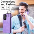 thumbnail image 3 of Nalacover for Samsung Galaxy A52 4G/5G Wallet Case with Card Slots & Metal Finger Ring, Durable PU Leather Back Double Magnetic Botton Flip Kickstand Purse Shockproof Phone Case,Purple, 3 of 10